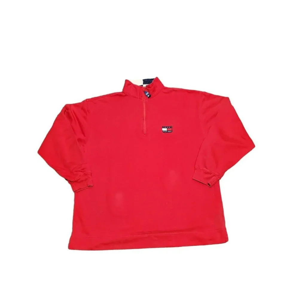 Vintage Tommy Hilfiger‎ 1/4 Zip Sweater Men's Size Small S 1990s